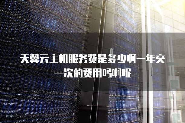 天翼云主机服务费是多少啊一年交一次的费用吗啊呢