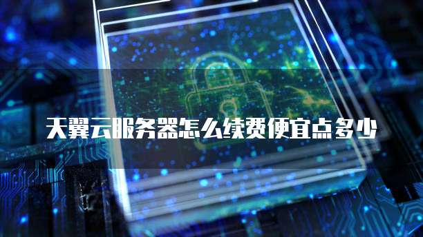 天翼云服务器怎么续费便宜点多少