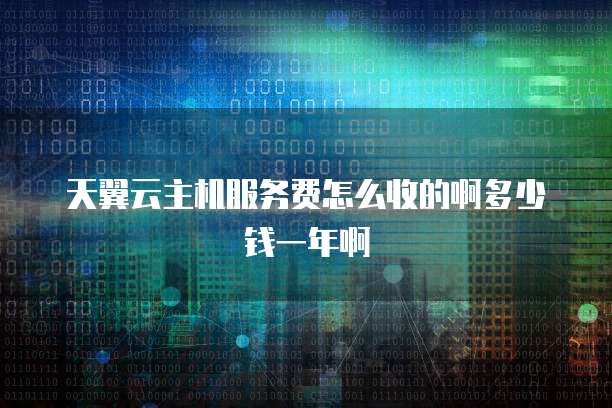 天翼云主机服务费怎么收的啊多少钱一年啊