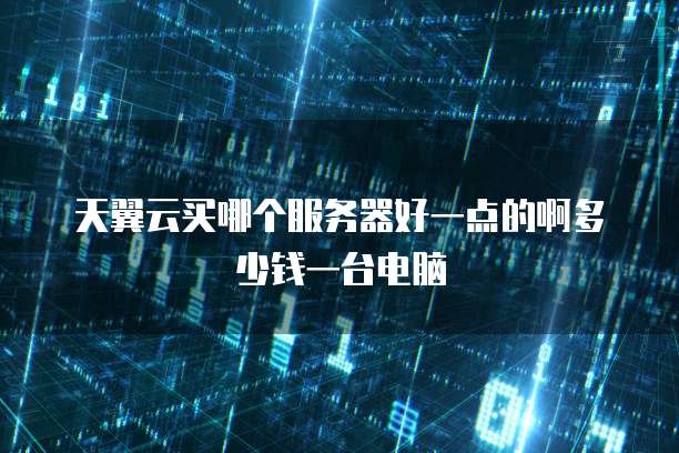 天翼云买哪个服务器好一点的啊多少钱一台电脑