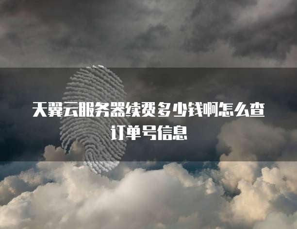 天翼云服务器续费多少钱啊怎么查订单号信息