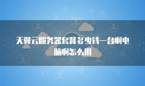 天翼云服务器套餐多少钱一台啊电脑啊怎么用