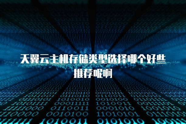 天翼云主机存储类型选择哪个好些推荐呢啊