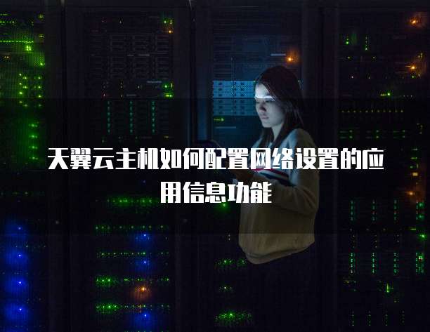 天翼云主机如何配置网络设置的应用信息功能