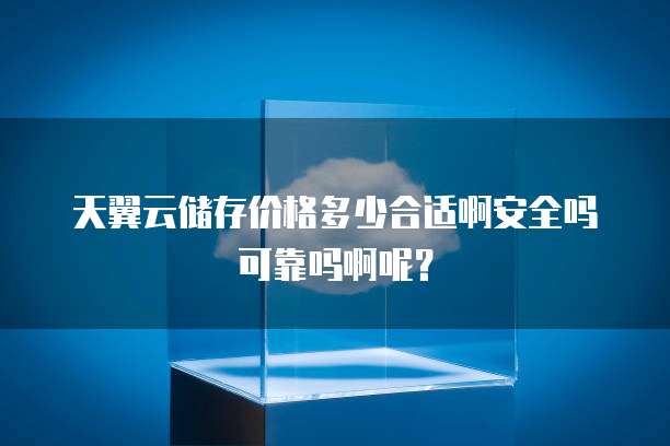 天翼云储存价格多少合适啊安全吗可靠吗啊呢?