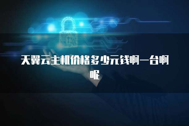 天翼云主机价格多少元钱啊一台啊呢