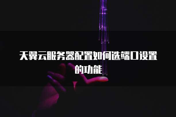 天翼云服务器配置如何选端口设置的功能