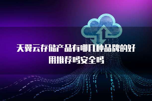 天翼云存储产品有哪几种品牌的好用推荐吗安全吗