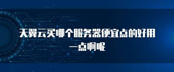 天翼云买哪个服务器便宜点的好用一点啊呢