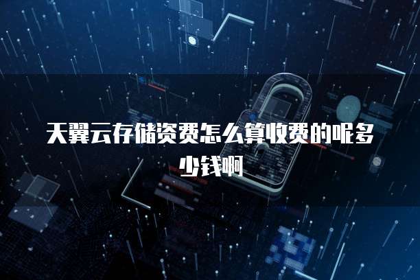 天翼云存储资费怎么算收费的呢多少钱啊