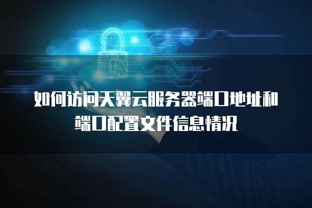 如何访问天翼云服务器端口地址和端口配置文件信息情况