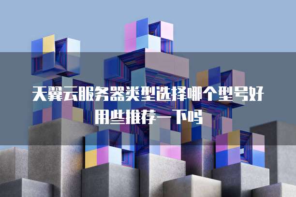 天翼云服务器类型选择哪个型号好用些推荐一下吗