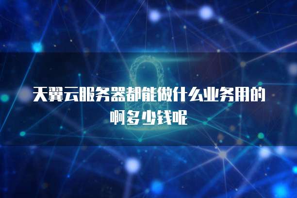 天翼云服务器都能做什么业务用的啊多少钱呢