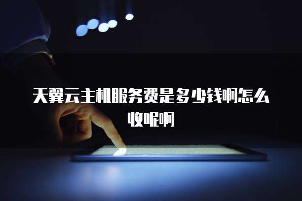 天翼云主机服务费是多少钱啊怎么收呢啊
