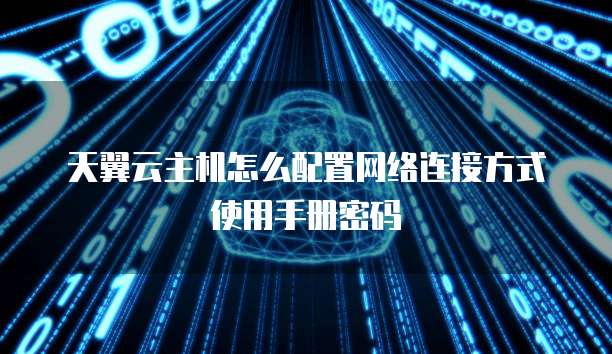 天翼云主机怎么配置网络连接方式使用手册密码