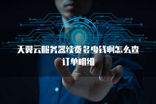 天翼云服务器续费多少钱啊怎么查订单明细