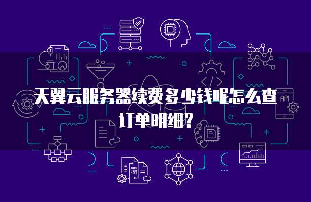 天翼云服务器续费多少钱呢怎么查订单明细?