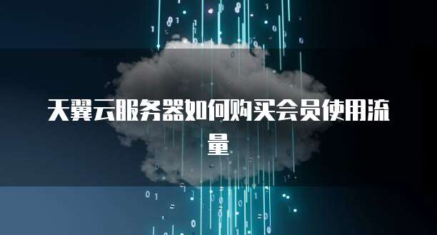天翼云服务器如何购买会员使用流量