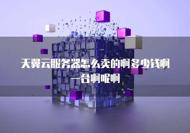 天翼云服务器怎么卖的啊多少钱啊一台啊呢啊