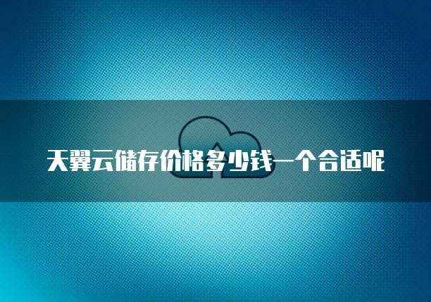 天翼云储存价格多少钱一个合适呢