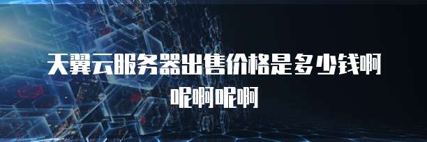 天翼云服务器出售价格是多少钱啊呢啊呢啊