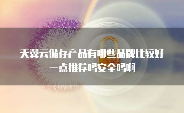 天翼云储存产品有哪些品牌比较好一点推荐吗安全吗啊