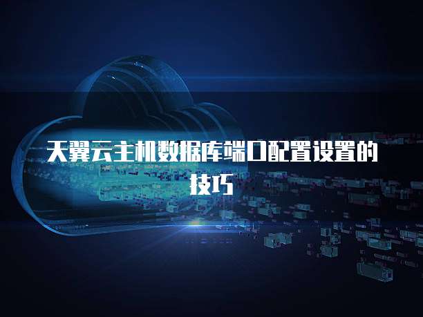 天翼云主机数据库端口配置设置的技巧