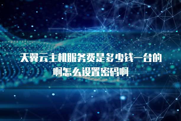 天翼云主机服务费是多少钱一台的啊怎么设置密码啊