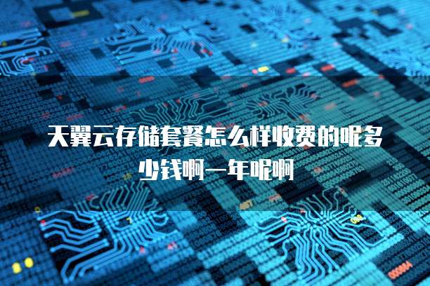 天翼云存储套餐怎么样收费的呢多少钱啊一年呢啊