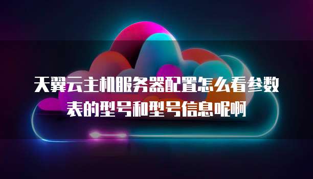 天翼云主机服务器配置怎么看参数表的型号和型号信息呢啊