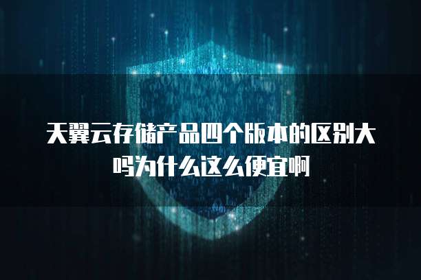 天翼云存储产品四个版本的区别大吗为什么这么便宜啊