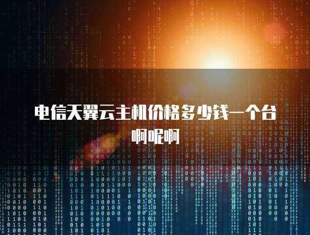 电信天翼云主机价格多少钱一个台啊呢啊