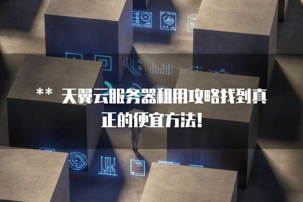 ** 天翼云服务器租用攻略找到真正的便宜方法!