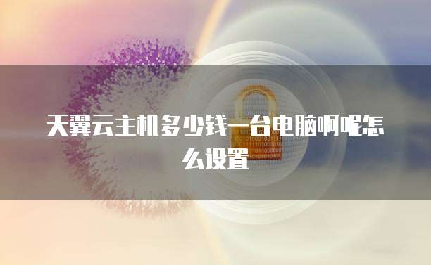 天翼云主机多少钱一台电脑啊呢怎么设置