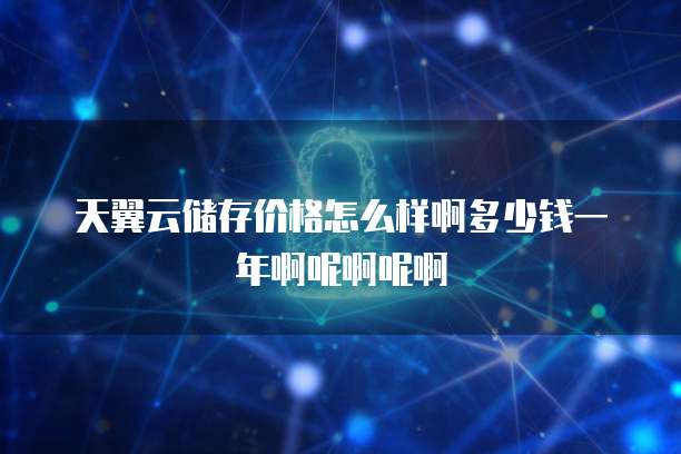 天翼云储存价格怎么样啊多少钱一年啊呢啊呢啊