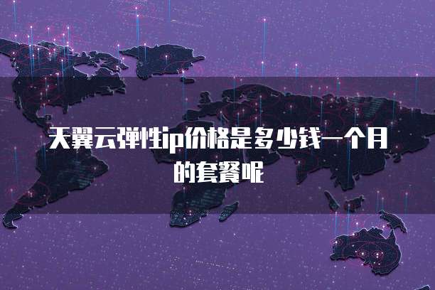 天翼云弹性ip价格是多少钱一个月的套餐呢