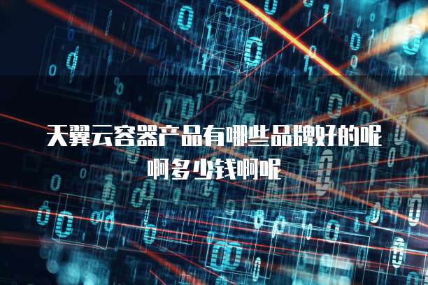 天翼云容器产品有哪些品牌好的呢啊多少钱啊呢