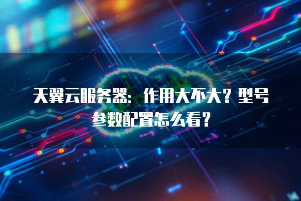 天翼云服务器:作用大不大?型号参数配置怎么看?