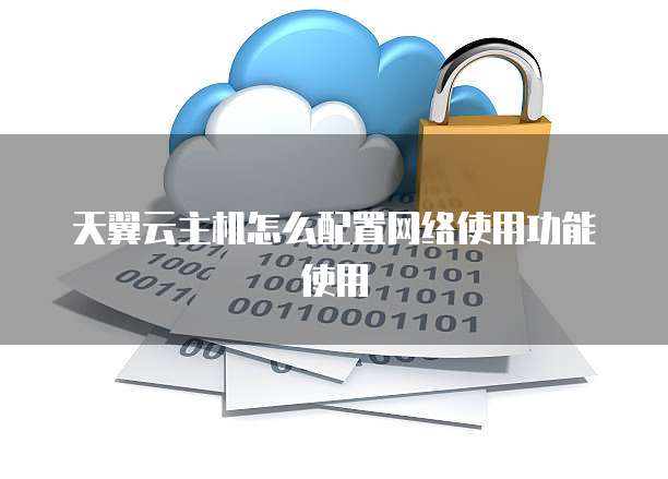 天翼云主机怎么配置网络使用功能使用