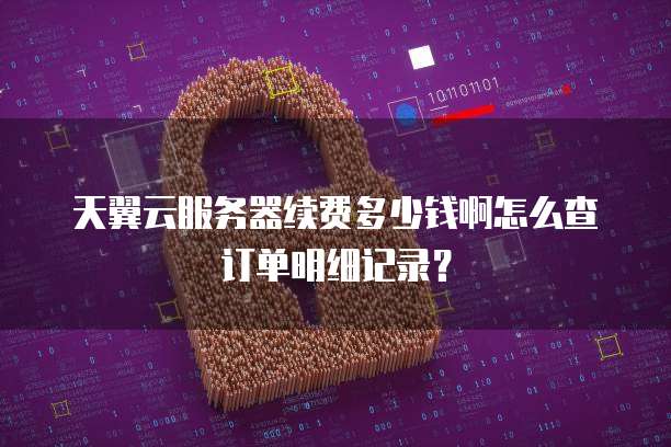 天翼云服务器续费多少钱啊怎么查订单明细记录?