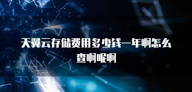 天翼云存储费用多少钱一年啊怎么查啊呢啊