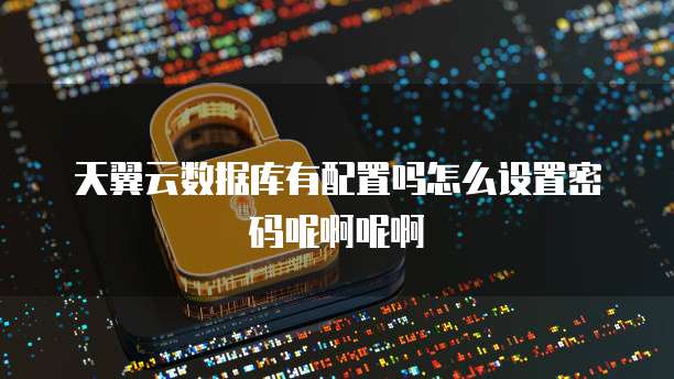 天翼云数据库有配置吗怎么设置密码呢啊呢啊