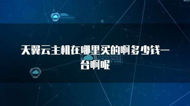 天翼云主机在哪里买的啊多少钱一台啊呢