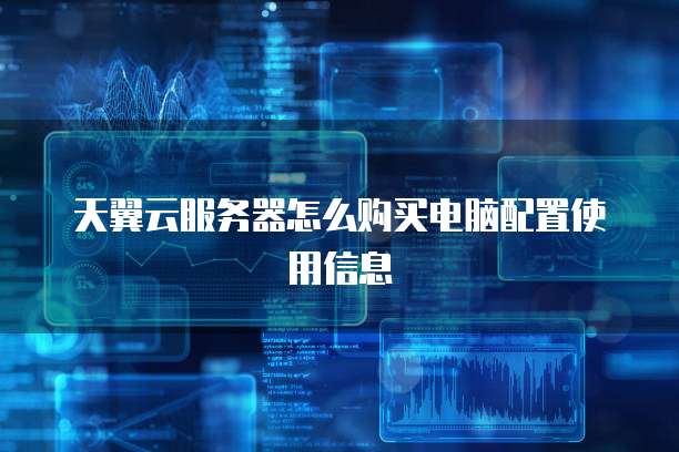天翼云服务器怎么购买电脑配置使用信息
