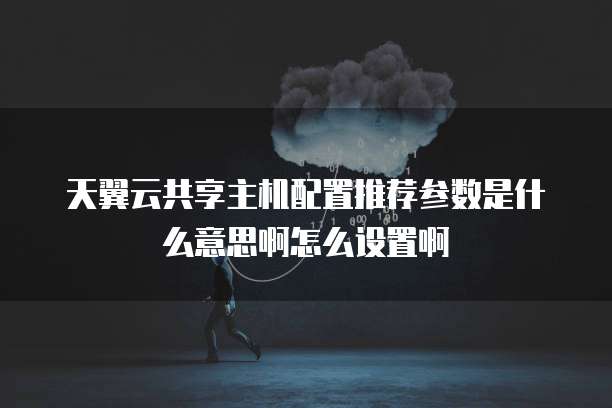 天翼云共享主机配置推荐参数是什么意思啊怎么设置啊