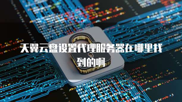 天翼云盘设置代理服务器在哪里找到的啊