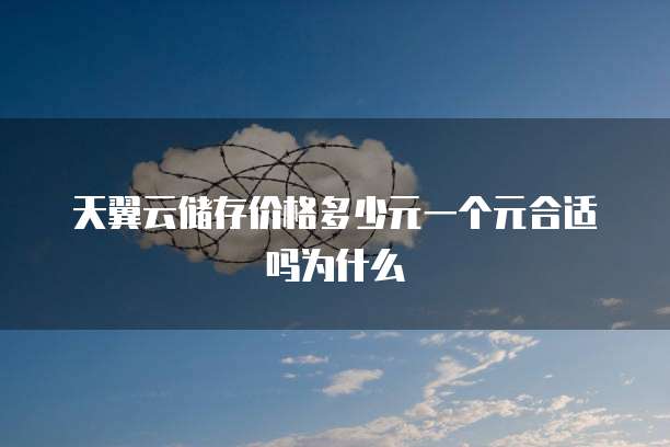 天翼云储存价格多少元一个元合适吗为什么