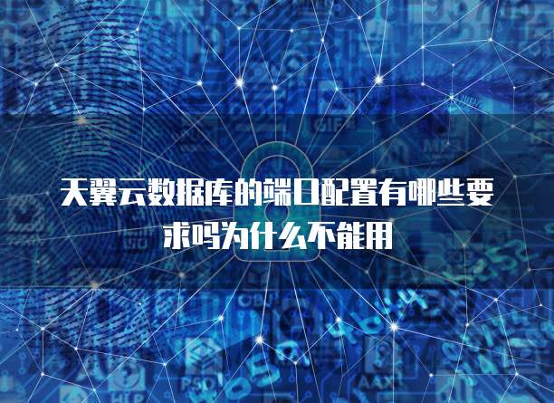 天翼云数据库的端口配置有哪些要求吗为什么不能用