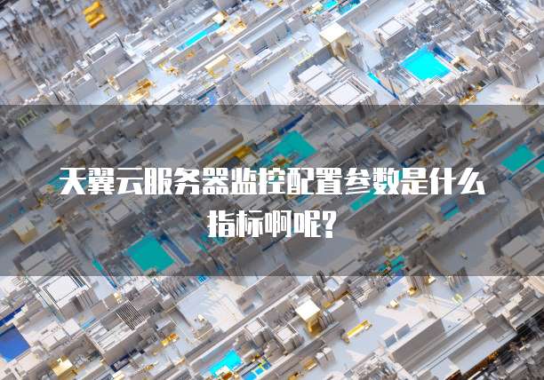 天翼云服务器监控配置参数是什么指标啊呢?