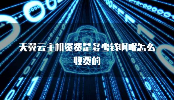 天翼云主机资费是多少钱啊呢怎么收费的